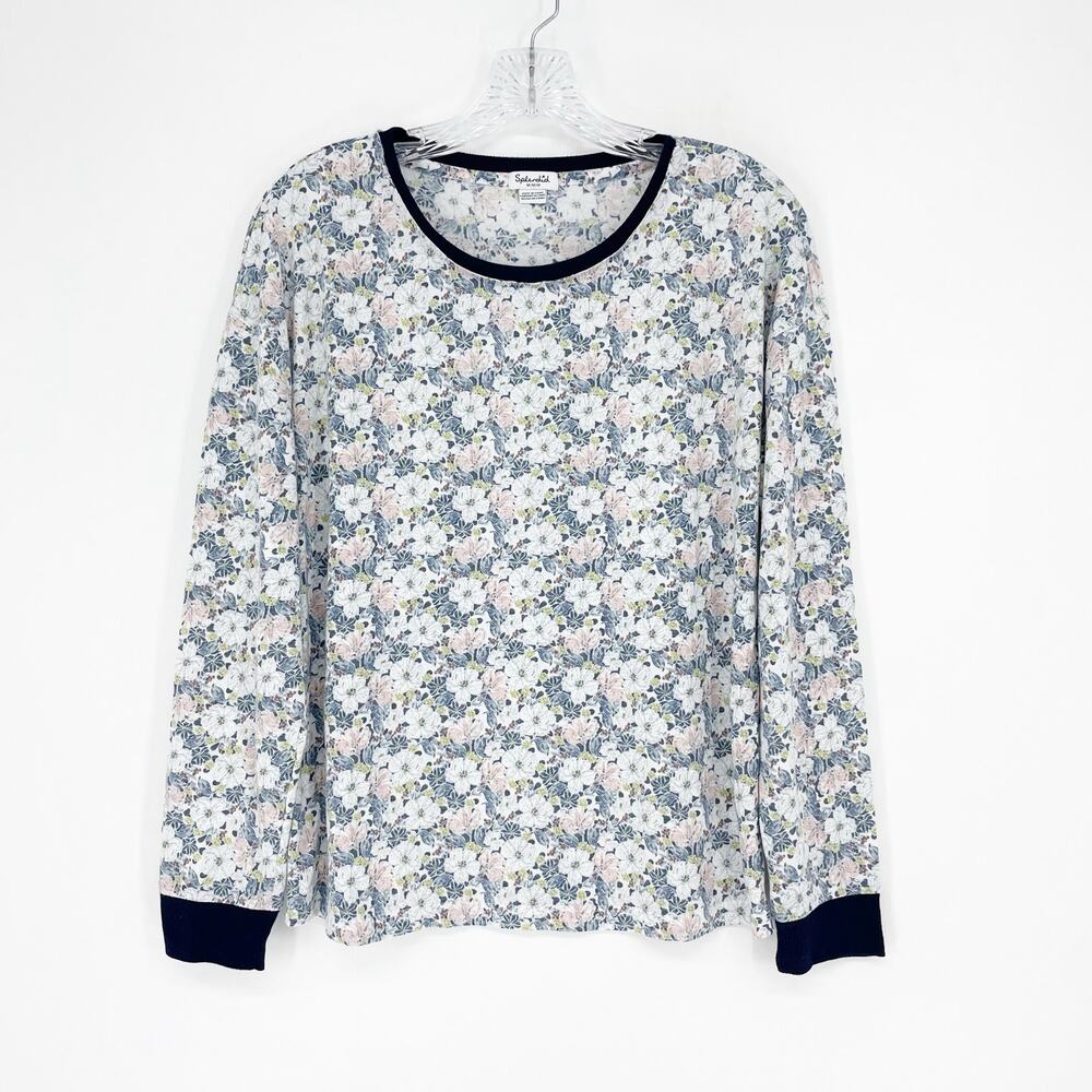 Splendid Long Sleeve Floral Crewneck Top Size Medium